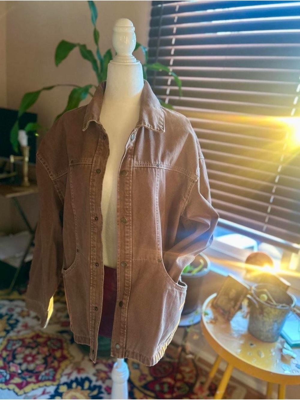 Zara Brown Oversized Jean Jacket